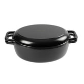 Neoflam Cast Iron Oval with Roaster lid 2pcs set 6.2L Black